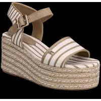 Tommy Hilfiger Tommy Hilfigertil kvinder. FW0FW09284 Jamie beige sandaler (40), Stof, 5-8 cm, Spænder, Casual