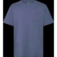 Ralph Lauren Polo Ralph Laurentil drenge. 323970333504 Strikket bomuldst-shirt med blå lomme ((S) 6/7años= 136/138cm), Casual, Korte ærmer, børnetøj