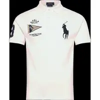 Ralph Lauren Polo Ralph Laurentil mænd. 710B21921003 Poloshirt med Big Pony Custom Slim Fit hvid (XL), Casual, Bomuld, Korte ærmer