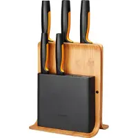 Fiskars 1057552, Sprække knivblok, Bamboo, Plast, Rustfrit stål, Træ, Rektandel, 21,3 cm, 1,48 kg
