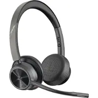 Poly Voyager 4320-M - Voyager 4300 UC series - headset - på øret - Bluetooth - trådløs, kablet - USB-C - sort - Certified for Microsoft Teams, Zoom Certified