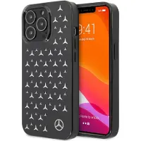 Mercedes iPhone 13 Pro cover sølvfarvet stjernemønster sort