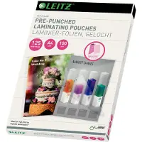 Leitz A4 Multiperforerede 125 Mikron Laminering Lommer 100 Enheder