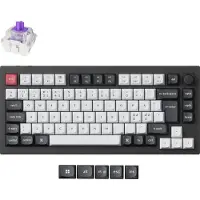 Keychron Q1 HE 75% Knob Wireless Tri-Mode Gateron 2.0 Nebula Magnetic Carbon Black - ND - Gaming Tastatur - Nordisk - Sort