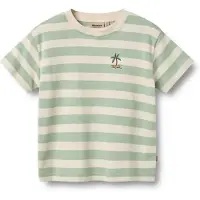 Wheat T-shirt - Liam - Mint Stripe - - 6 år (116) - T-Shirt