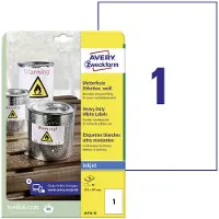 Avery Zweckform Etiketter A4 (210x297 mm) hvid polyester - (10 ark)