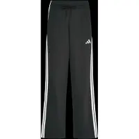 Adidas Bukser 'ESSENTIALS 3-STRIPES OPEN HEM FLEECE' sort / hvid