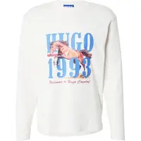 HUGO Bluser & t-shirts 'Nevalon' lyseblå / brun / cognac / hvid