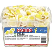 Haribo Spejlæg 1,6 kg i plastbøtte