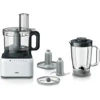 Braun FP 3131 WH - Køkkenmaskine - 800 W - hvid/grå