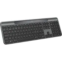Logitech K980 Signature Slim Solar+ Wireless - Tastatur - Dansk/Norsk/Svensk/Finsk - Grå