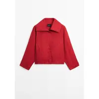 Massimo Dutti - Female - Let Jakke Med Knapdetaljer I Bomuld - Rød - L