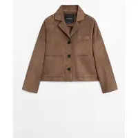 Massimo Dutti - Female - Let Jakke I Ruskind - Brun - M