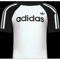 Adidas Bluser & t-shirts '3-Stripes Slim' sort / hvid