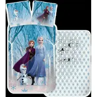 Licens Frozen sengetøj - 100% bomuld - Junior sengetøj 100x140 cm - Anna, Elsa og Olaf