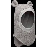 Huttelihut Elefanthue - Uld/Bomuld - 2-lags - Plys - Medium Grey - - 1-2 år (80-92) - Elefanthue - dobbelt