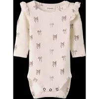 Lil´ Atelier Body l/æ - Rib - NbfGavo - Turtledove/Bow - - 68 - Body L/Æ