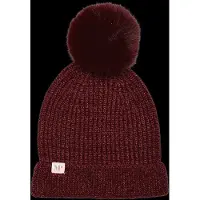 Mp Denmark Hue - Rib - Strik - Uld/Bambus - Wine Red m. Kvast - - 51-53 cm - Hue