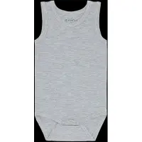Minymo Body u/æ - Bambus - Medium Grey Melange - - 1 år (80) - Body U/Æ