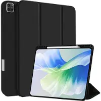 4smarts - Flipomslag til tablet - termoplastisk polyuretan (TPU), polyuretan-læder - sort - for Apple 11-inch iPad Pro (M4)