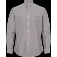 Ralph Lauren Polo Ralph Laurentil mænd. 710805562503 Den ikoniske taupe oxford-skjorte (M), Casual, Bomuld, Lange ærmer, Gråt