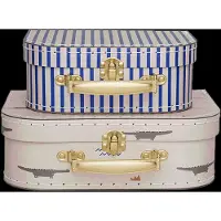 OYOY Kuffertsæt - 2 Stk. - Crocodile & Stripe - Beige - - OneSize - Kufferter