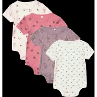 Pippi Baby Ao-trykt T-shirt Med Korte ærmer 4-pakning