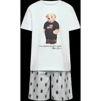 Polo Ralph Lauren Acc Polo Ralph Lauren Nattøj - Hvid/Blå m. Bamse - - 12 år (152) - Nattøj 2-delt