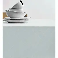 Södahl Damaskdug 140x370 - 100% damaskvævet bomuld - Tiles - Hvid
