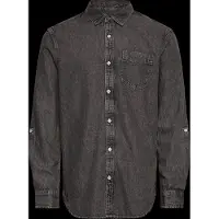 Scotch & Soda Washed 1 Pocket Black Skjorte Med Lange ærmer