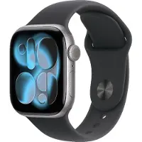 Apple Watch Series 11 GPS + Cellular 42mm Space Grey Aluminium Case with Black Sport Band - S/M