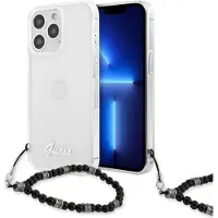 GUESS GUHCP13LKPSBK iPhone 13 Pro / 13 6,1" Gennemsigtig hård taske Black Pearl