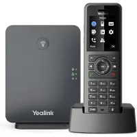 Yealink W77P - Ledningsfri VoIP telefon med opkalds-ID - 1900 MHz - DECT - 3-vejs opkaldskapacitet - SIP, SIP v2, VQ-RTCPXR, RTCP-XR - 10 linier - so