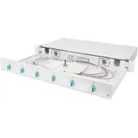 Digitus Professional - Fiber optisk splice boks - LC MM X 6 - grå, RAL 7035 - 1U - 19