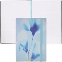 BOSS A5-notesbog med blåt blomsterprint og folieret logo