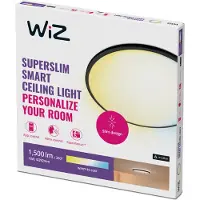 WiZ Connected SuperSlim Smart Loftslampe Sort, 16W, Justerbar hvidt & Dæmpet lys
