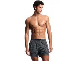 Emporio Armani Emporio Armanitil mænd. EM000583_AF20439 Sort mønstret badedragt (L), Badetøj, Polyester