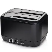 LC-Power LC-DOCK-U3-III - HDD dockingstation - båse: 2 - 2,5 / 3,5 delt - SATA - USB 3.0 - sort