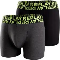 Replay Boksershorts mørkegrå / neongrøn / sort