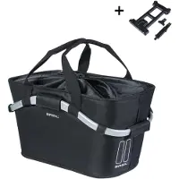 Basil bagagebords-kurv bagtil CLASSIC CARRY ALL REAR BASKET MIK 22L MIK System, solid sort (NEW 2025)