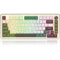 Redragon K681CGC-RGB-PRO Cyrus, Trådløs, USB + RF Wireless + Bluetooth, Mekanisk, Hvid, Grøn