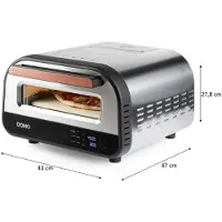 Domo DO9289PZ, 1 pizza(er), Rustfrit stål, Sort, 320 cm, 450 °C, 80 - 450 °C, 0,97 m