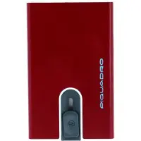 Piquadro Blue Square læder kortholder, firkantet glidesystem med pengeseddelclips PP5358B2R-R (rød) til mænd
