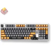 MCHOSE x Unbox Therapy - UT98 Silent Peach V3 (Retro Therapy) - Gaming Tastatur - Amerikansk engelsk - Hvid