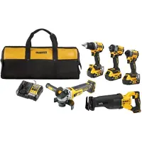 DeWalt 18V combisæt DCK509P3 (DCD800, DCF850, DCF922, DCS386, DCG405) 3x5,0Ah