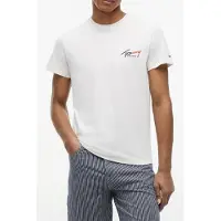 Tommy Hilfiger Bluser & t-shirts 'Signature Logo Slim' navy / knaldrød / hvid