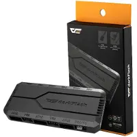Darkflash Blæserkontrolboks til computer RC2 RGB PWM + fjernbetjening (sort)