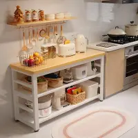 24hShop Køkkenreol med hylder 120×50×80 cm / opbevaringsreol med arbejdsflade / fritstående køkkenbord