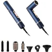 24hShop Emerio 8-i-1 multistyler / hårstyler med ionfunktion, digitalt display og BLDC-motor