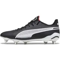 Puma King Ultimate SG Breakthrough - Sort/Hvid/Rød - Soft Ground (SG), størrelse 40½